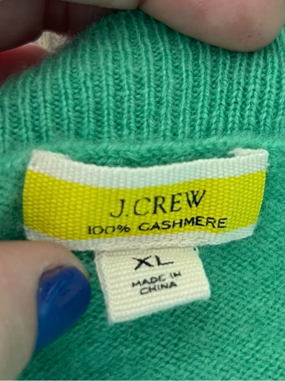 J. Crew Mint Green Cashmere Crewneck Sweater - XL - Picture 5 of 7